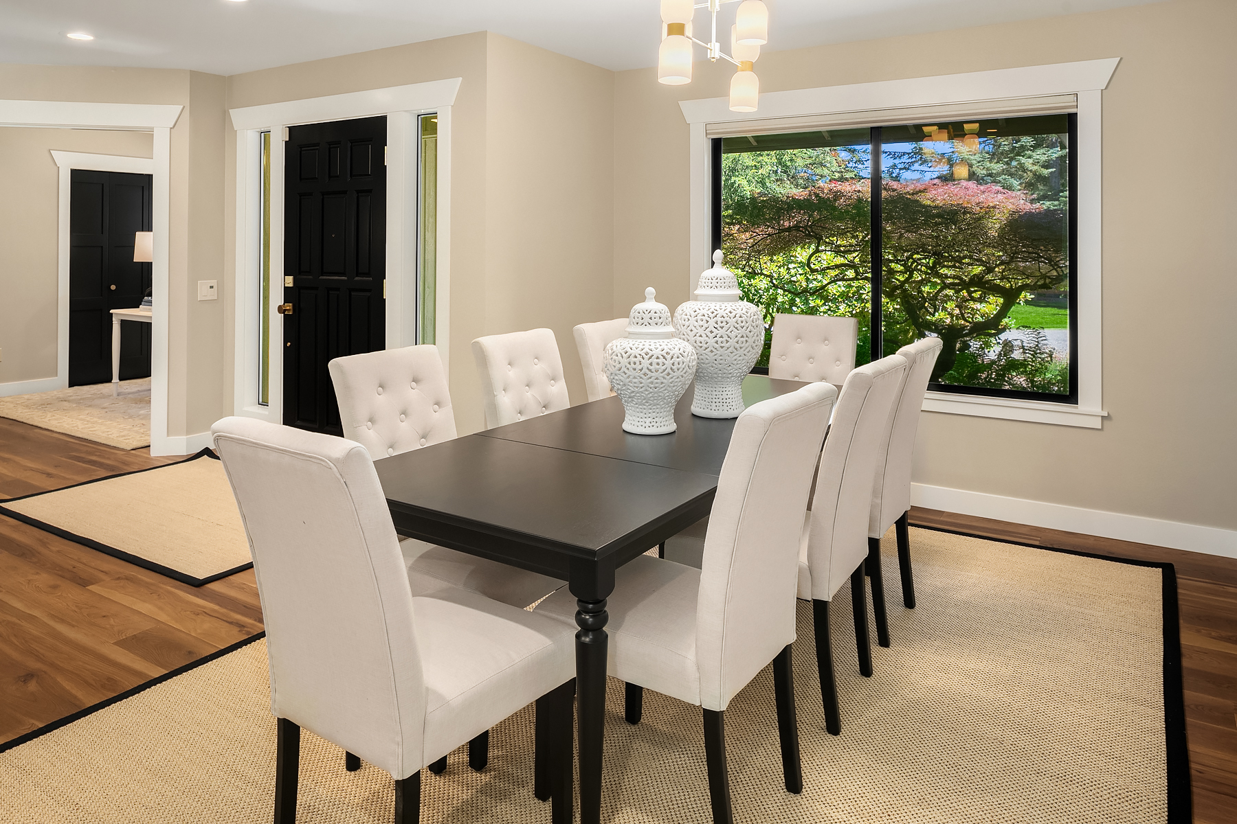 Dining room furniture selection and lighting design