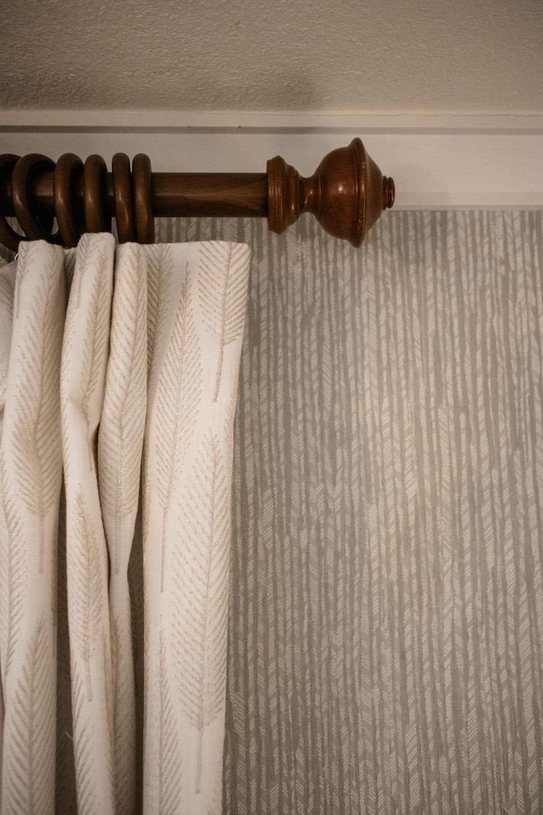 Living room window treatment hardware