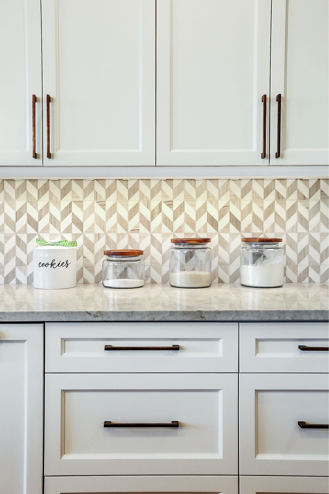 Countertop and tile backsplash detail from a Bellevue kitchen remodel